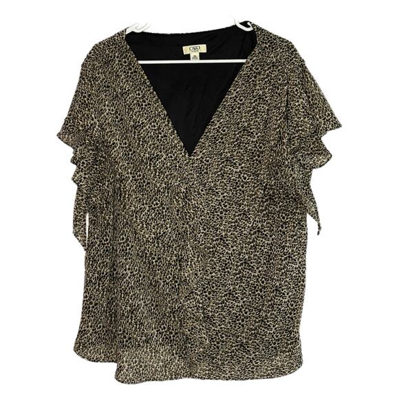 Cato Woman Black and Brown Animal Print Skirt and Top Set, Size 26W, Pre-owned - Picture 2 of 9